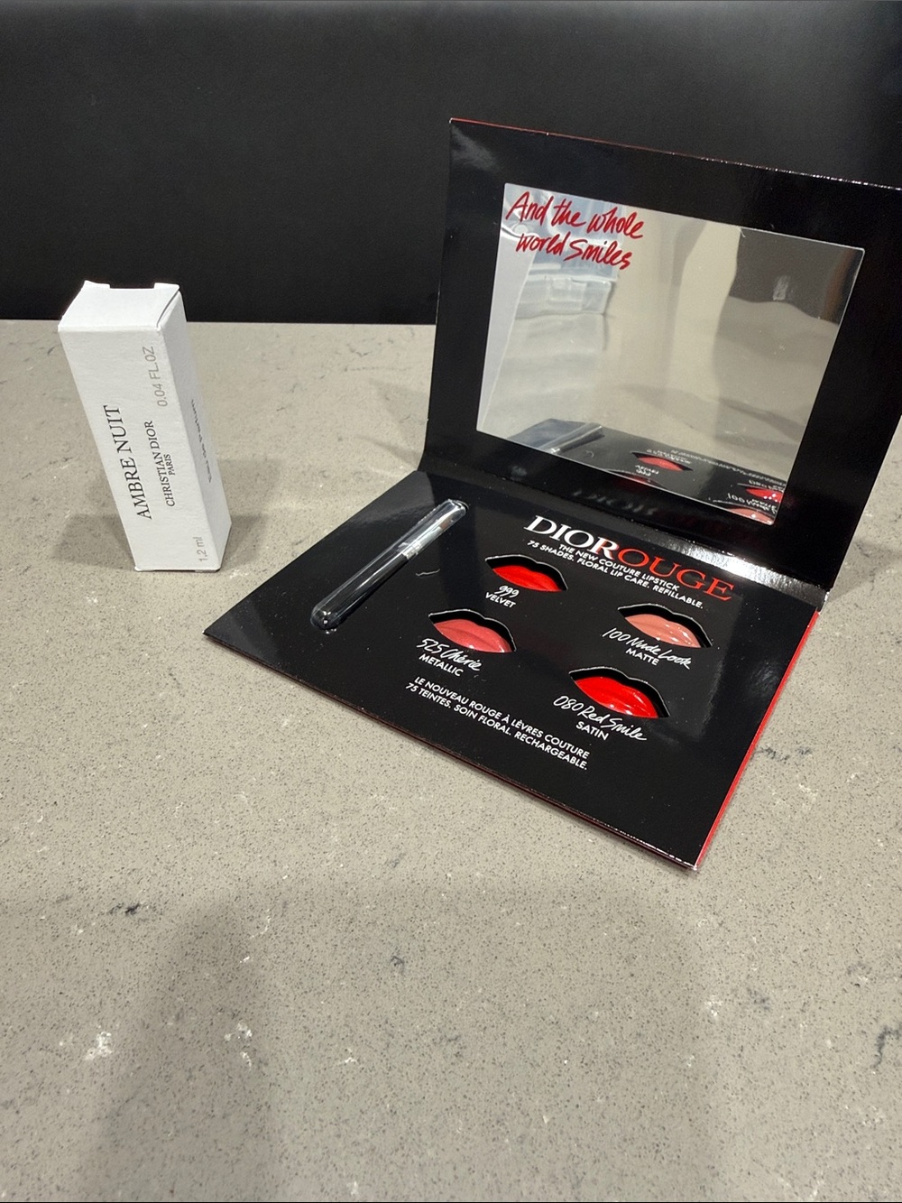 Dior Rouge Lip Color Sampler & Ambre Nuit Sample, new/unused